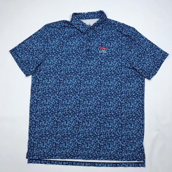 U.S. Open Other - US Open LACC 123rd Golf Polo Shirt Mens XL Blue Floral Performance Short Sleeve